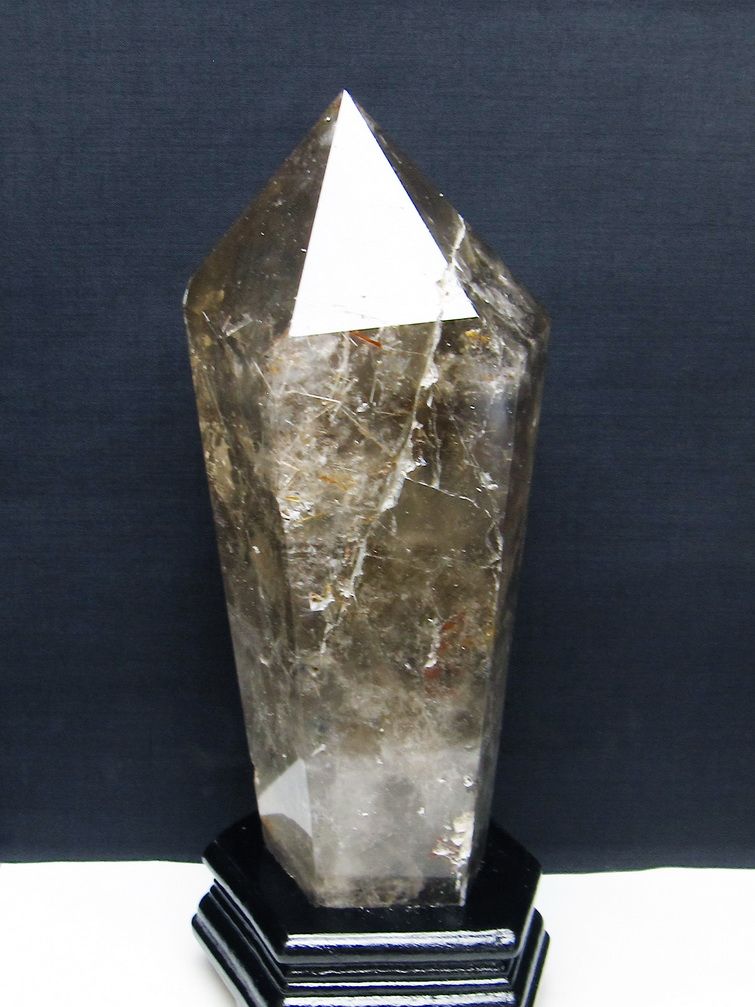 2.7Kg ライトニング水晶トルマリンルチル 六角柱 [t627-7161]