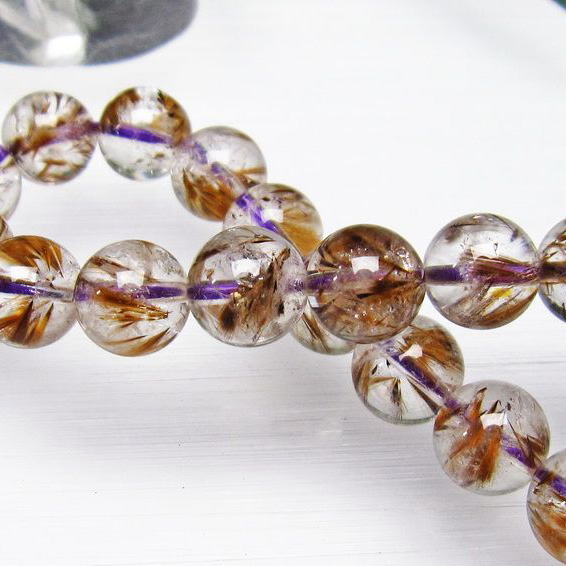 カコクセナイト インクォーツ ブレスレット 9mm [T628-2001]