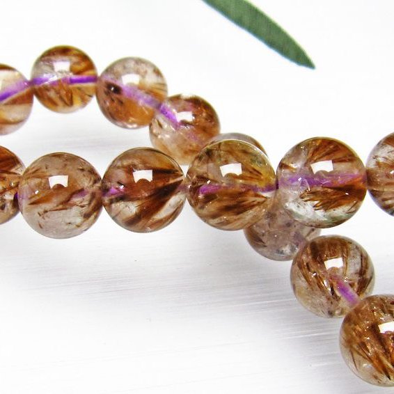 カコクセナイト インクォーツ ブレスレット 10mm [T628-2003]