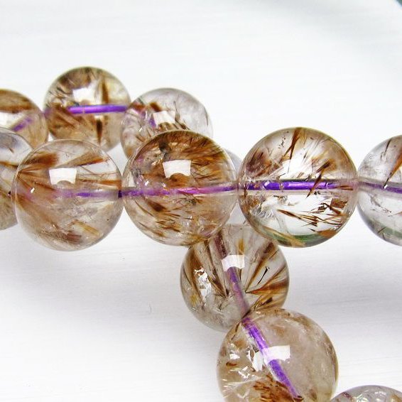 カコクセナイト インクォーツ ブレスレット 15mm [T628-2024]