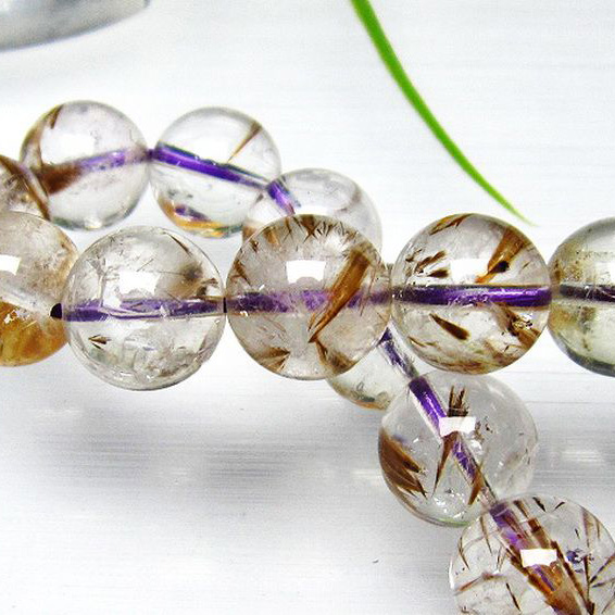 カコクセナイト インクォーツ ブレスレット 12mm [T628-2114]