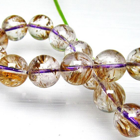 カコクセナイト インクォーツ ブレスレット 12mm [T628-2117]