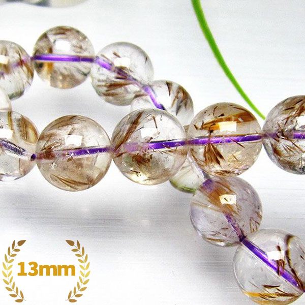 カコクセナイト インクォーツ ブレスレット 13mm [T628-2234]