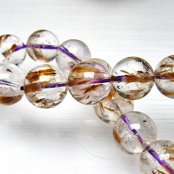 カコクセナイト インクォーツ  ブレスレット 12mm [T628-2359]