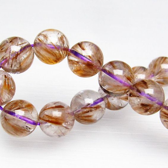 カコクセナイト インクォーツ ブレスレット 12mm [T628-2705]