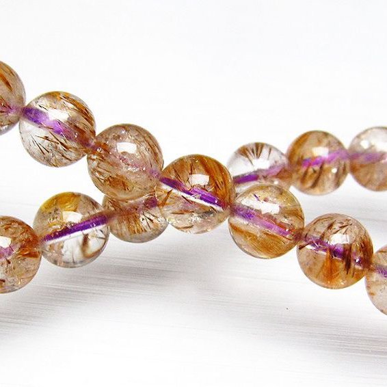 カコクセナイト インクォーツ ブレスレット 9mm [T628-2844]