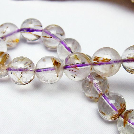 カコクセナイト インクォーツ  ブレスレット 10mm [T628-3704]