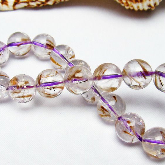 カコクセナイト インクォーツ  ブレスレット 10mm [T628-3705]