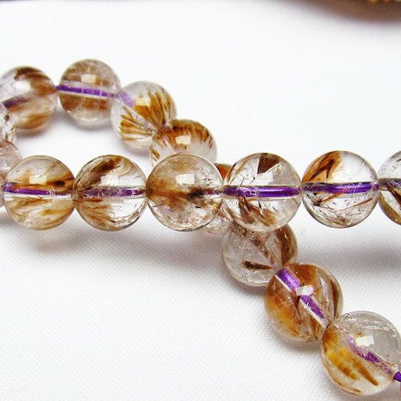 カコクセナイト インクォーツ ブレスレット 9mm [T628-3808]