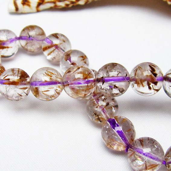 カコクセナイト インクォーツ ブレスレット 10mm [T628-3911]