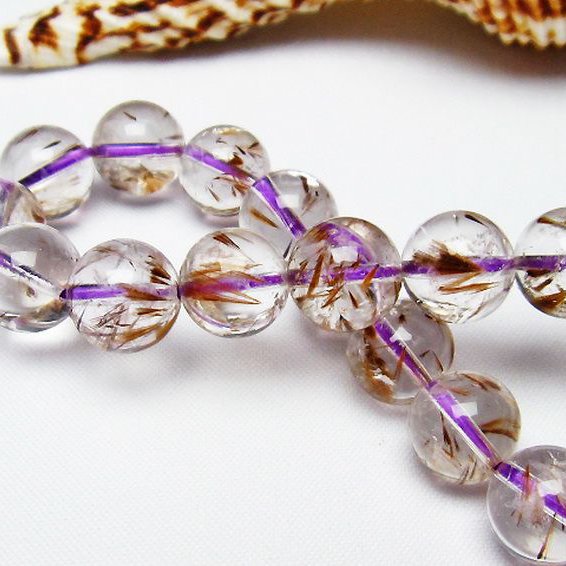 カコクセナイト インクォーツ ブレスレット 10mm [T628-3922]