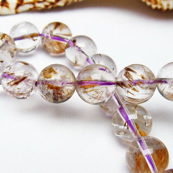 カコクセナイト インクォーツ ブレスレット 11mm [T628-3933]