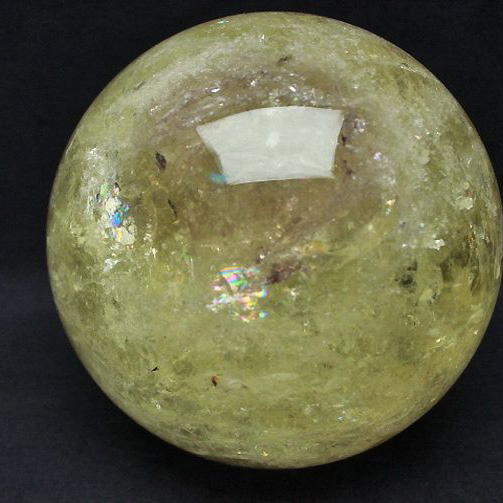 3.9Kg 虹入り シトリン水晶 丸玉 145mm [T63-5515]