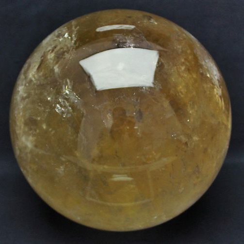 17.9Kg 虹入り シトリン水晶 丸玉 240mm 同梱不可 [T63-5519]