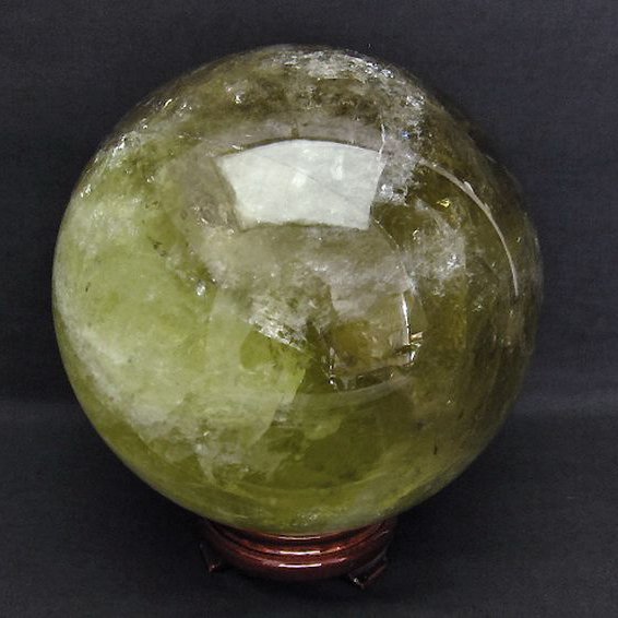 11.1Kg 虹入り シトリン水晶 丸玉 200mm [T63-6094]