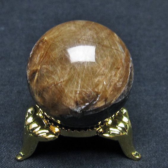 放射金針ルチル水晶 丸玉 28mm [T637-4024]