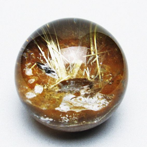 ゴールドタイチンルチル入り 水晶 丸玉 53mm [T637-4427]