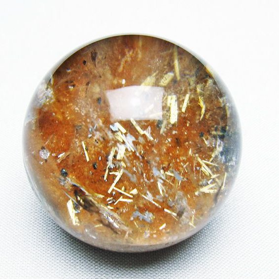 ゴールドタイチンルチル入り 水晶 丸玉 39mm [T637-4632]