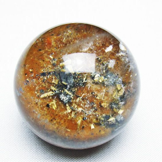 ゴールドタイチンルチル入り 水晶 丸玉 40mm [t637-4717]