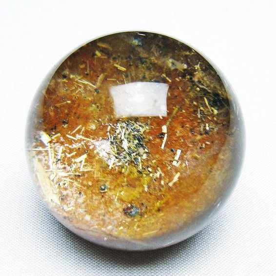 ゴールドタイチンルチル入り 水晶 丸玉 44mm [t637-4725]