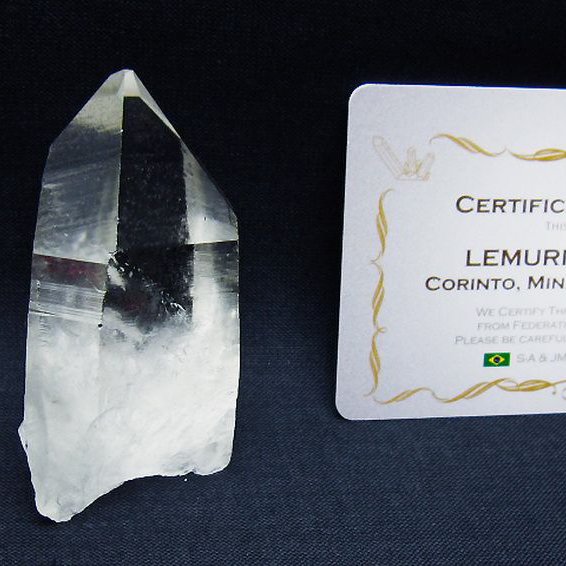 レムリアンシード水晶 原石 ミナスジェライス州コリント産 ※証明書付き[T641-1827]