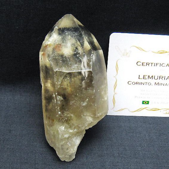 シトリン レムリアンシード水晶 原石 ミナスジェライス州コリント産 ※証明書付き[T641-2086]
