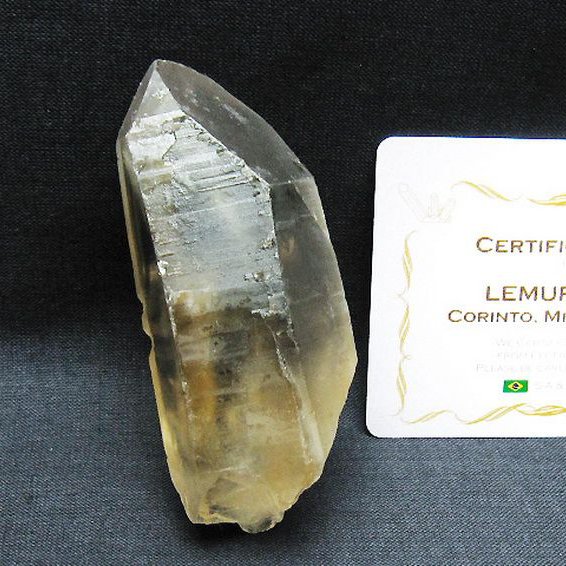 シトリン レムリアンシード水晶 原石 ミナスジェライス州コリント産 ※証明書付き[T641-2091]