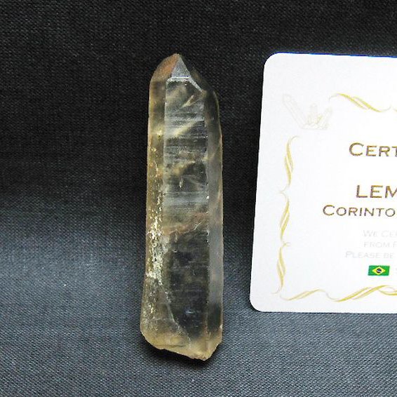 シトリン レムリアンシード水晶 原石 ミナスジェライス州コリント産 ※証明書付き[T641-2114]