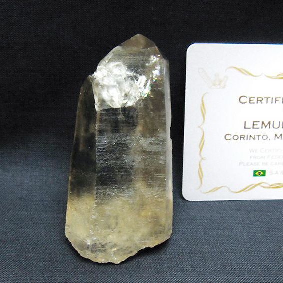 シトリン レムリアンシード水晶 原石 ミナスジェライス州コリント産 ※証明書付き[T641-2123]