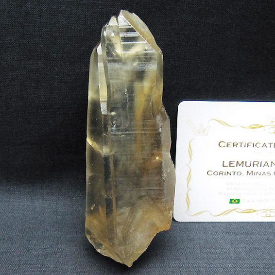 シトリン レムリアンシード水晶 原石 ミナスジェライス州コリント産 ※証明書付き[T641-2130]