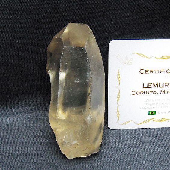シトリン レムリアンシード水晶 原石 ミナスジェライス州コリント産 ※証明書付き[T641-2139]