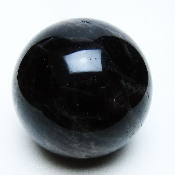 モリオン 純天然 黒水晶 丸玉 58mm [t643-4933]