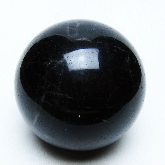 モリオン 純天然 黒水晶 丸玉 54mm [t643-4997]