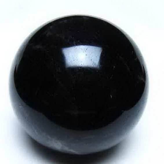 モリオン 純天然 黒水晶 丸玉 77mm [t643-5471]