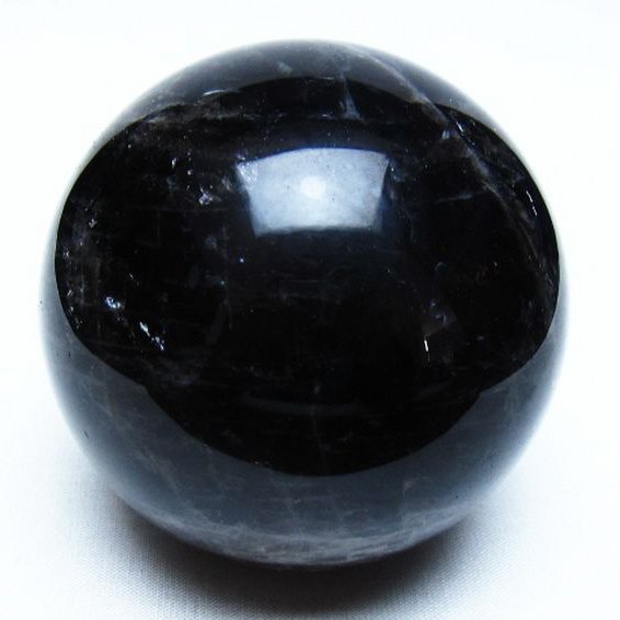 モリオン 純天然 黒水晶 丸玉 77mm [t643-5530]