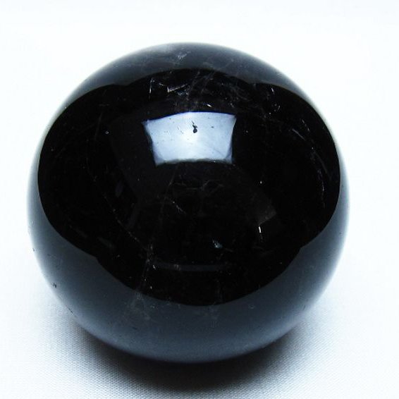 モリオン 純天然 黒水晶 丸玉 68mm [t643-5561]