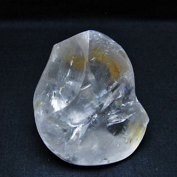 虹入り ヒマラヤ水晶 炎（フレイム） ポリッシュ  置物[T653-3763]