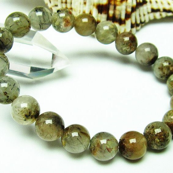 タイチンフラワー水晶 ブレスレット 9mm [T660-1760]