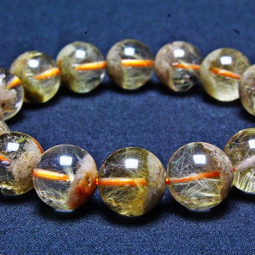 タイチンフラワー水晶ガーデン水晶 ブレスレット 13mm [T660-1887]