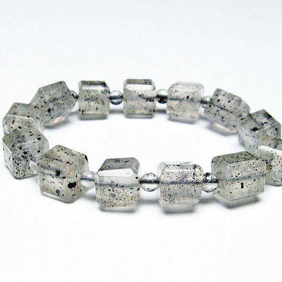 バイオタイトインクォーツ キューブ  ブレスレット [T663-1370]