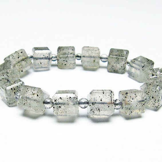 バイオタイトインクォーツ キューブ  ブレスレット [T663-1373]