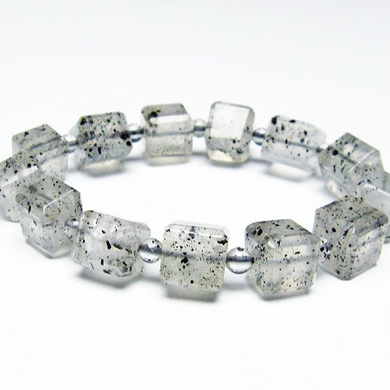 バイオタイトインクォーツ キューブ ブレスレット [T663-1376]