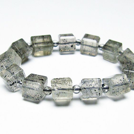 バイオタイトインクォーツ キューブ  ブレスレット [T663-1381]