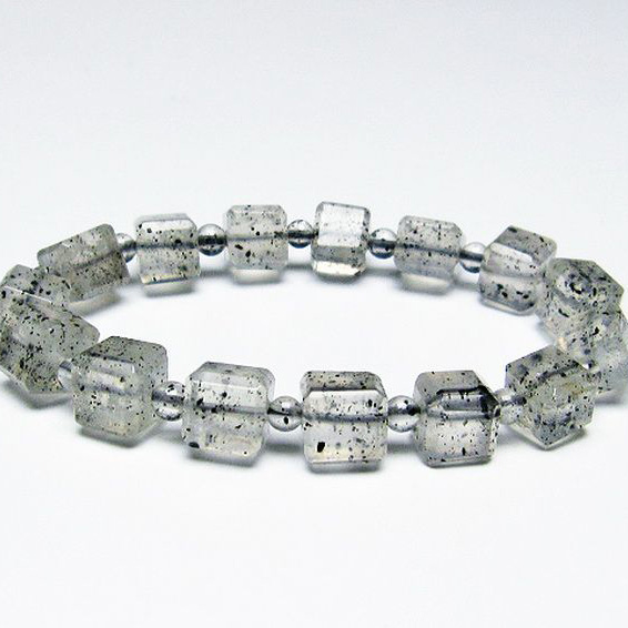 バイオタイトインクォーツ キューブ  ブレスレット [T663-1390]