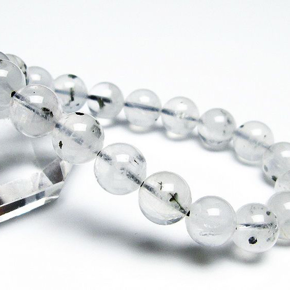 パイライト入り 水晶 ブレスレット 10mm [T669-556]