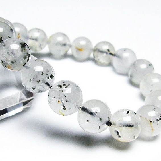 パイライト入り 水晶 ブレスレット 11mm [T669-559]