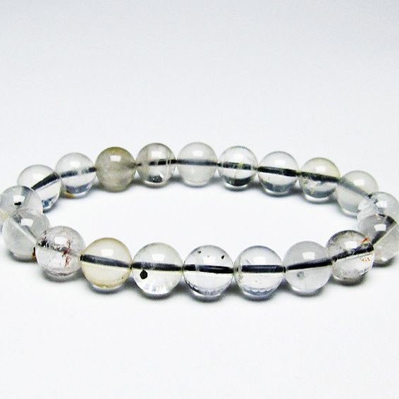 パイライト入り 水晶 ブレスレット 10mm [T669-569]