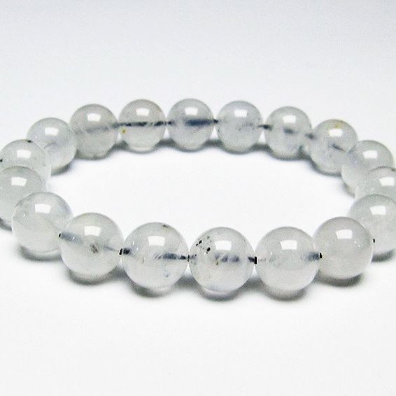 パイライト入り 水晶 ブレスレット 12mm [T669-609]