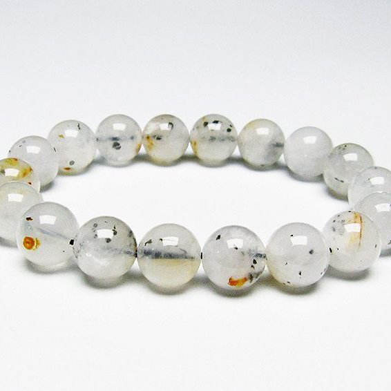 パイライト入り 水晶 ブレスレット 12mm [T669-627]