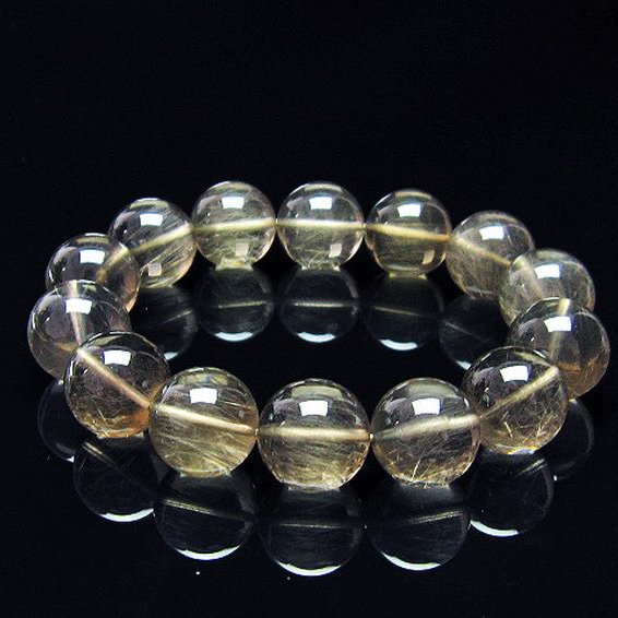 キャッツアイプラチナルチルクォーツ ブレスレット  16mm [T684-3124]